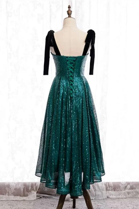 Cute Rose Gold Sequins Short Party Dress empire Waist empire