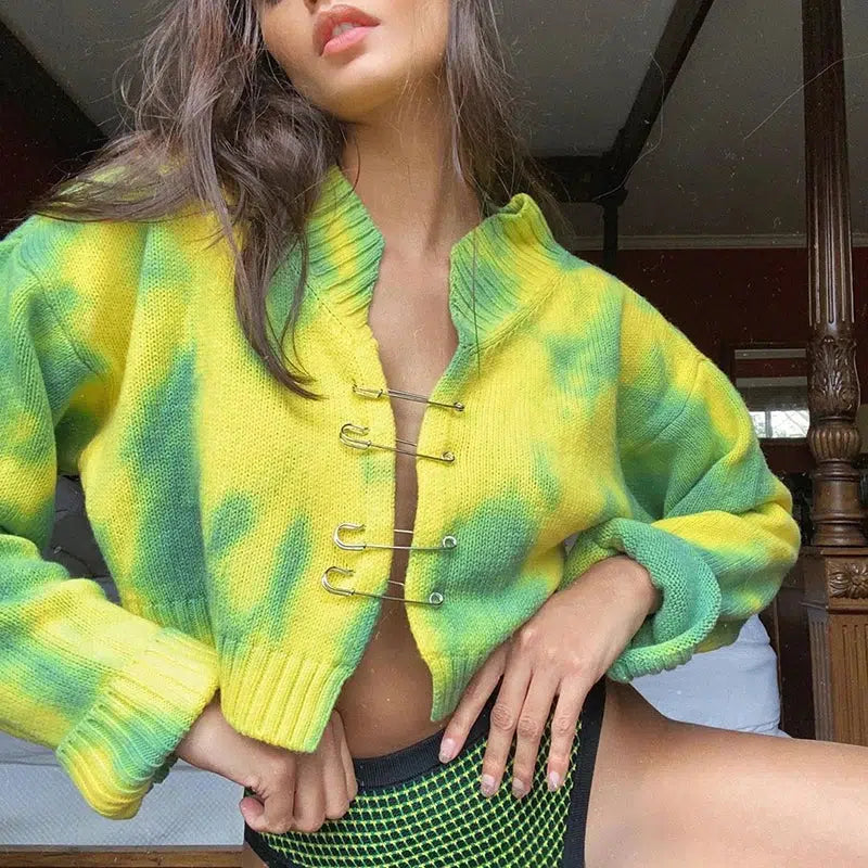 Tie Dye Cardigan Faux Fur Fabric Real Fur Fabric Shearling Fabric