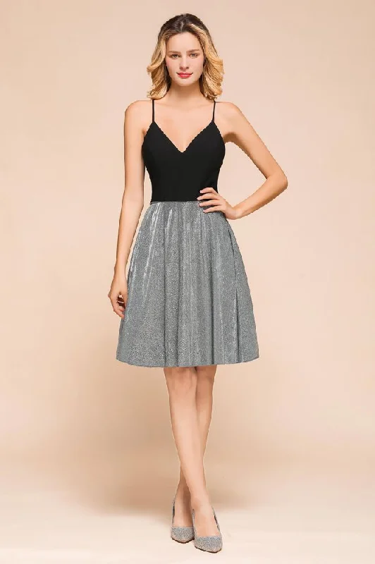 Sexy Sleeveless Short Homecoming Dress Bright V-Neck Party Dress with Pocket Tunics Short Trendy Sexy Sleeveless Short Homecoming Dress Bright V-Neck Party Dress with Pocket Tunics Short Trendy