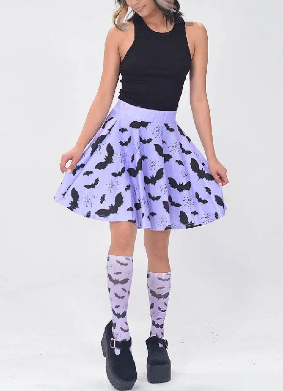Bat Pattern Skirt silk skirt lustrous