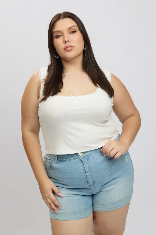 White Tank Top Sleeveless long tank top