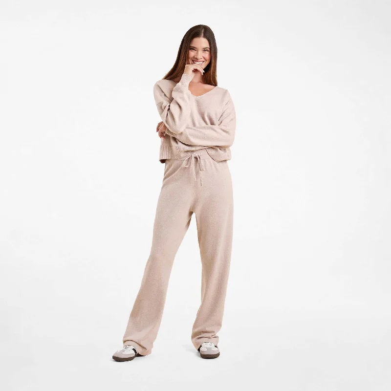 Luxe Knit Wide Leg Pant | Doe Formal Linen Trousers