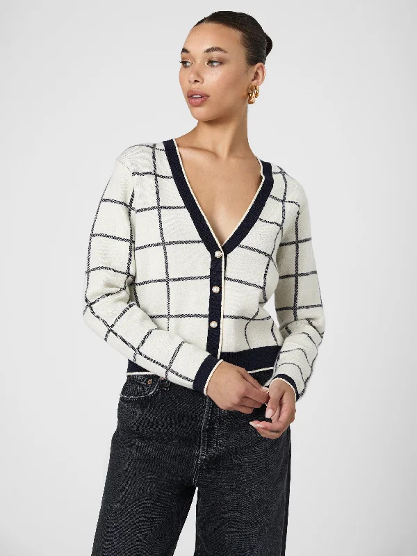 Check Cardigan Toggled Drawstring Belted