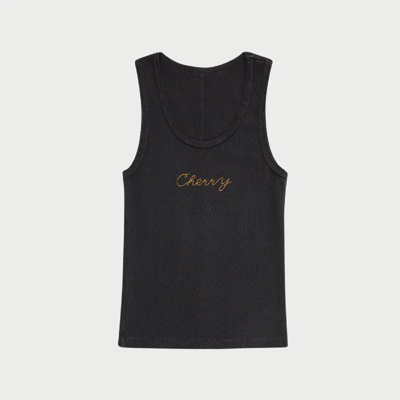 Chain Stitch Tank Top baby blue tank