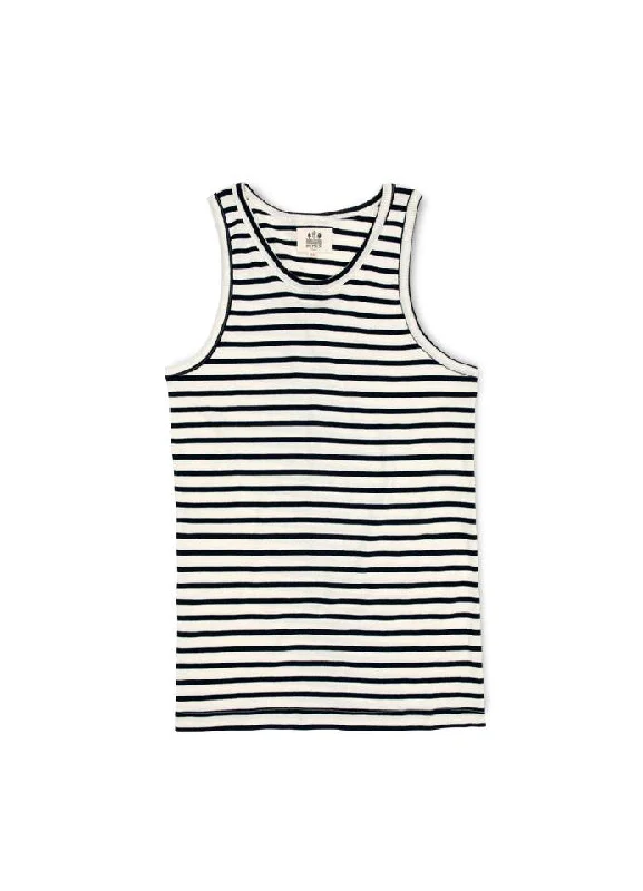 GARI | Organic Tank Top | Breton Stripe grey tank top