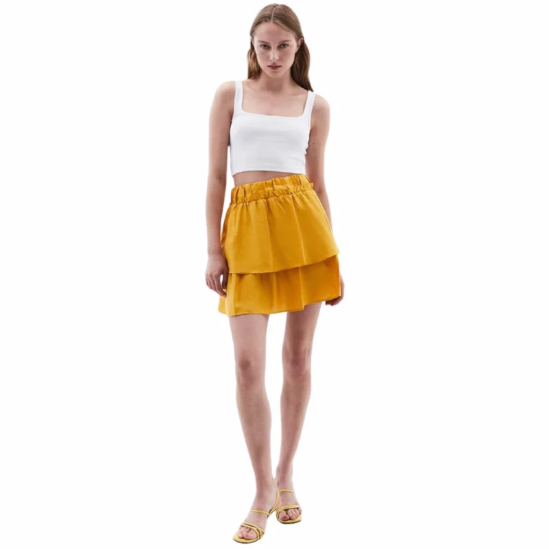OXXO - Layered Mini Skirt corduroy skirt textured