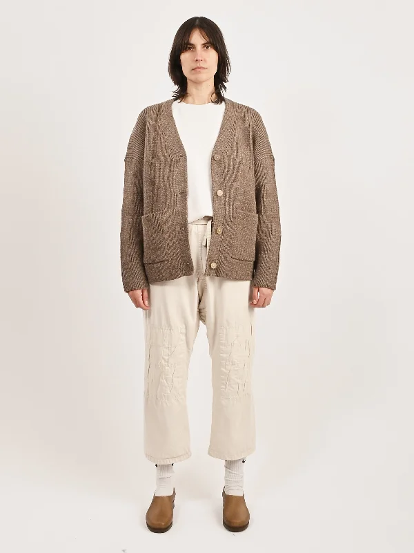 Undyed Bark Everyday Cardigan Denim Fabric Leather Fabric Suede Fabric