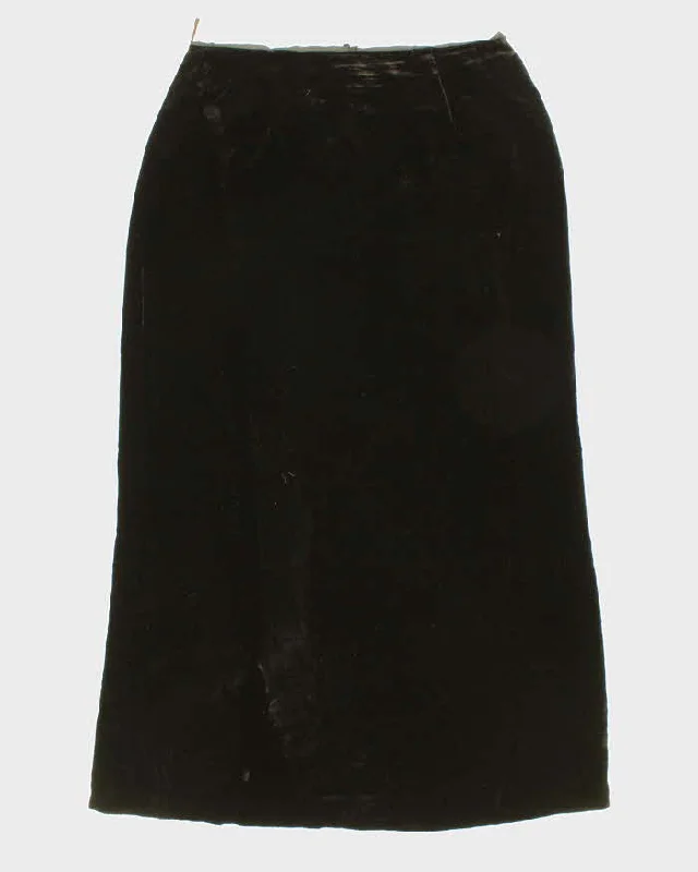 Vintage Woman's Black Velvet Maxi Skirt - W30 summer skirt style