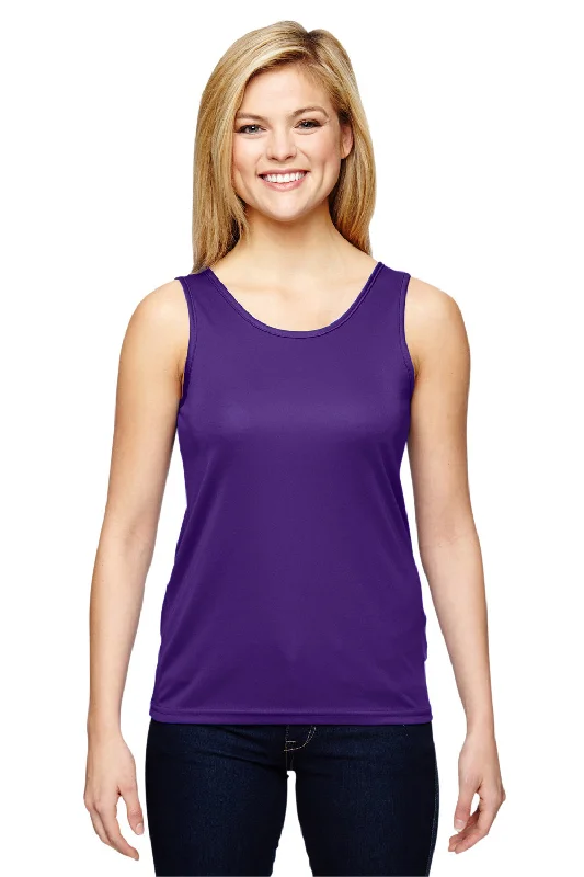 Augusta Sportswear Womens Training Moisture Wicking Tank Top - Purple scoop neck tank