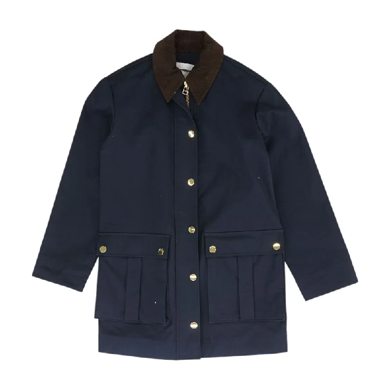 Navy Solid Lightweight Jacket Faux Fur Jacket Real Fur Jacket Shearling Jacket