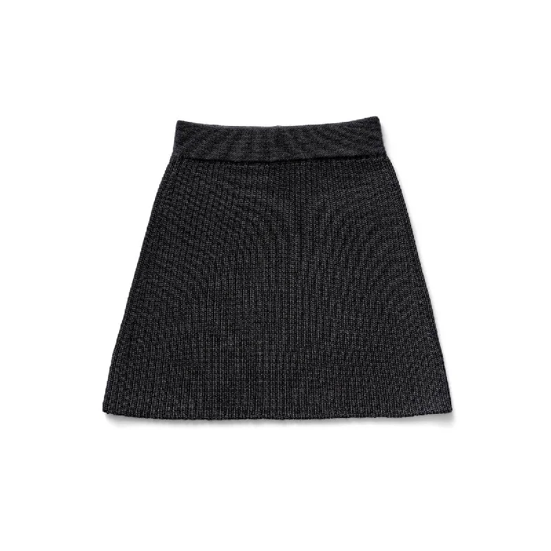 Iva Skirt in Soot by Soor Ploom silk skirt lustrous