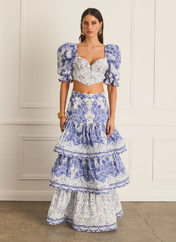 Willow Celeste Maxi Skirt chiffon skirt floaty