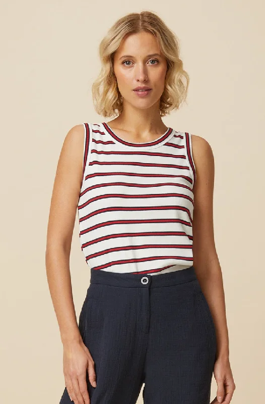 Stripe Tank Top | Cream/Red/Navy graphic tank top