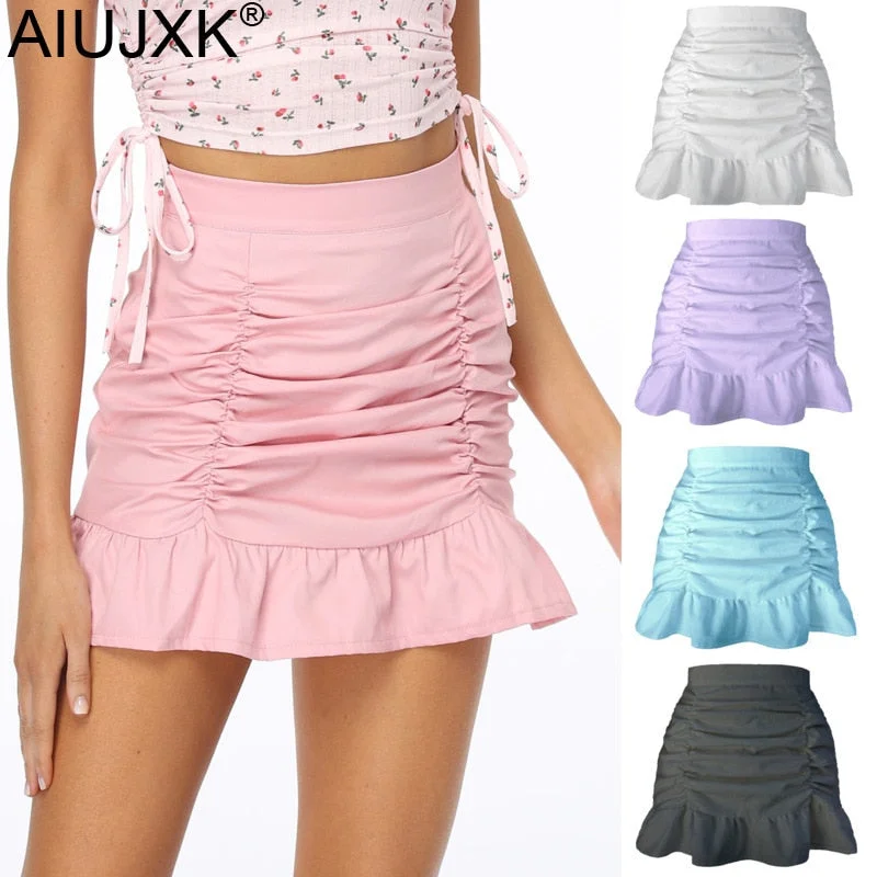 Ruffle Mini Skirts chiffon skirt airy