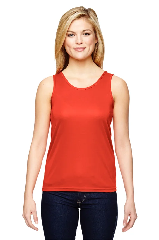 Augusta Sportswear Womens Training Moisture Wicking Tank Top - Orange black tank top