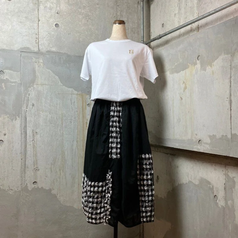 Salt-Shrunk Overdyed Tuxedo Skirt (made to order) cotton skirt soft