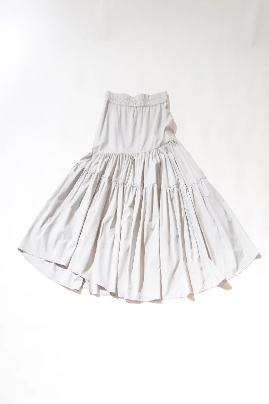 Taffeta Tiered Skirt (Gray) elastic waist skirt