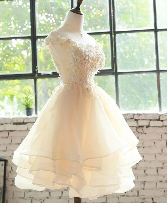 Lovely Flowers Organza Layers Short Party Dress, Cute Homecoming Dress Prom Dress Tunics Polka dots Lovely Flowers Organza Layers Short Party Dress, Cute Homecoming Dress Prom Dress Tunics Polka dots