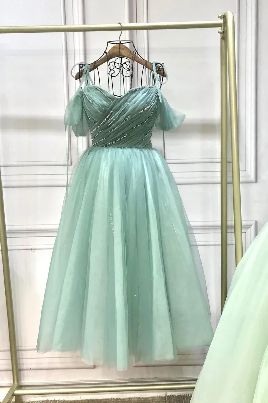 Green Tulle Short A-Line Prom Dress, Cute A-Line Homecoming Party Dress Lace Sexy Club Green Tulle Short A-Line Prom Dress, Cute A-Line Homecoming Party Dress Lace Sexy Club