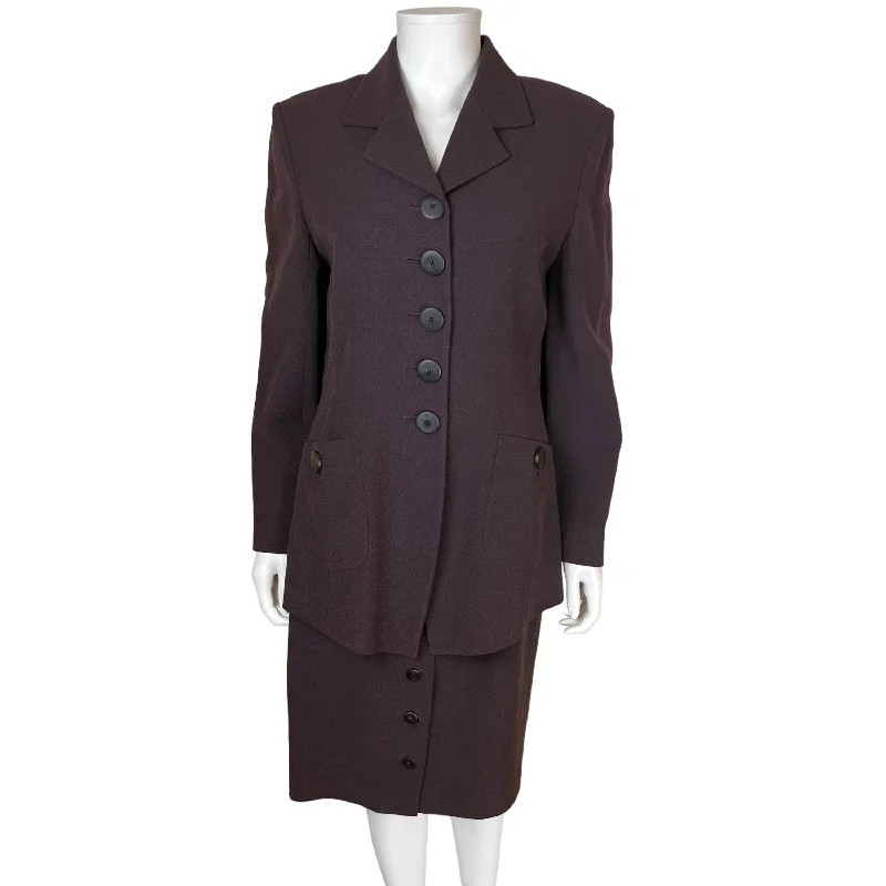 1990s Vintage Jaeger Skirt Suit Wool Blend Size M chiffon skirt lightweight