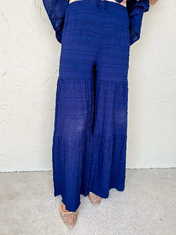 Just You Wait Textured Flare Pants Comfortable Fleece Pants
