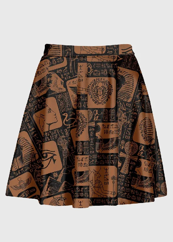 Egyptian Hieroglyphs Pattern Skirt tiered skirt playful