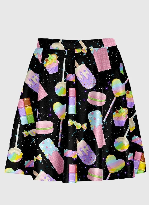 Sugar Galaxy Black Flare Skirt cashmere skirt soft
