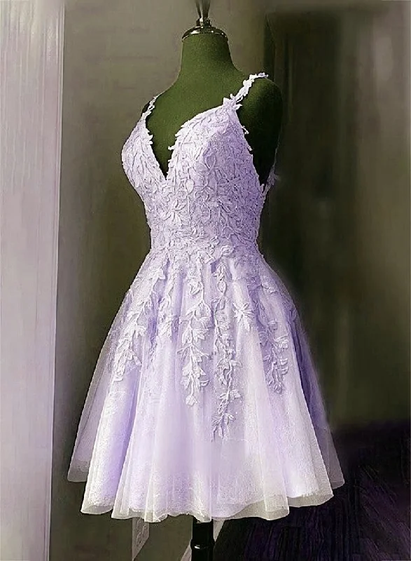 Lavender Tulle Short Straps Party Dress Homecoming Dress, Tulle Short Prom Dress Tunics Running lightweight Lavender Tulle Short Straps Party Dress Homecoming Dress, Tulle Short Prom Dress Tunics Running lightweight