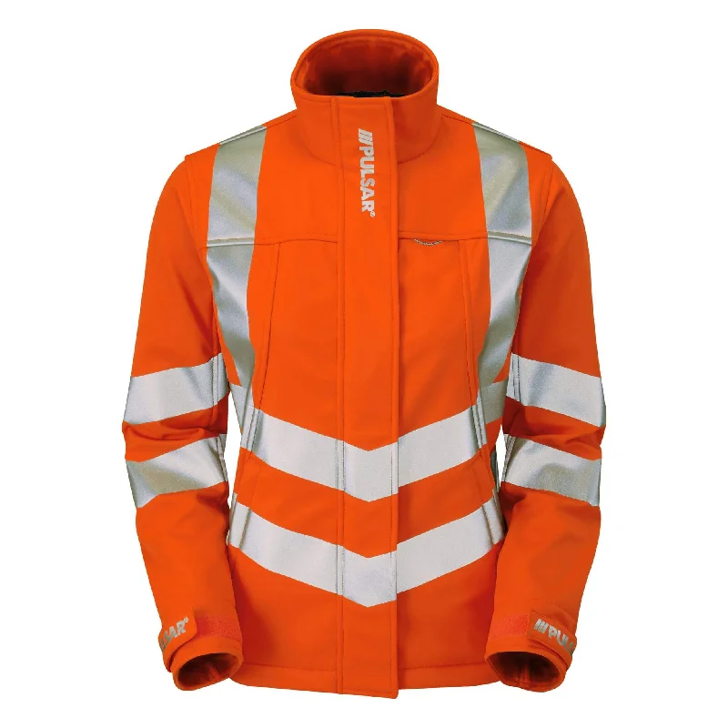 PULSAR PR707 Ladies Rail Spec Hi Vis Softshell Jacket Hoodie Zip-Up Jacket Button-Up Jacket PULSAR PR707 Ladies Rail Spec Hi Vis Softshell Jacket Hoodie Zip-Up Jacket Button-Up Jacket