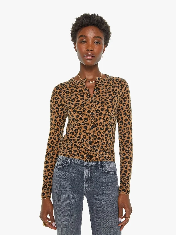 SPRWMN Baby Cardigan - Leopard Denim Fabric Leather Fabric Suede Fabric