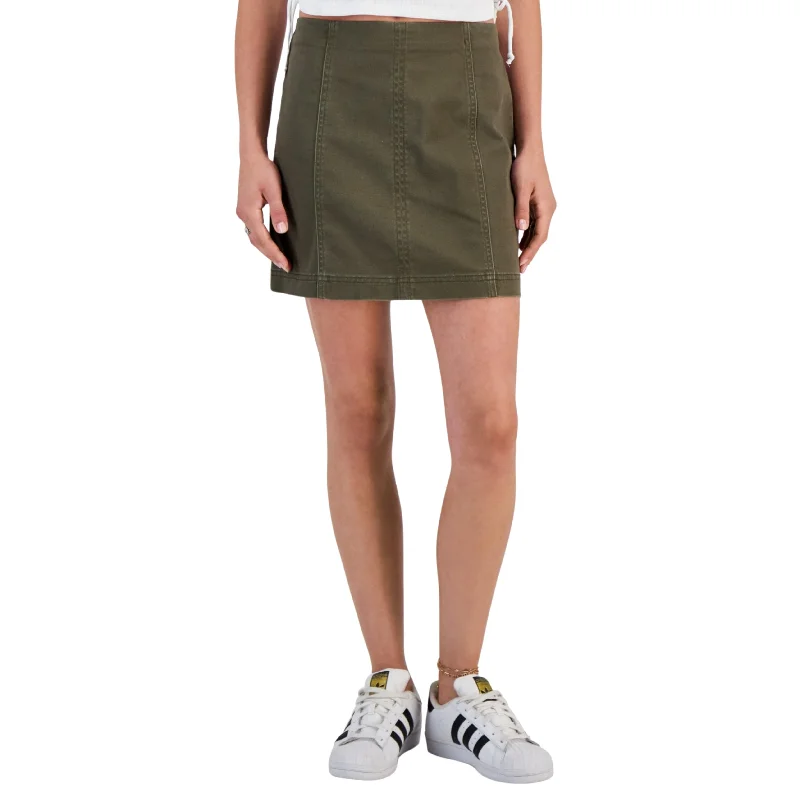 TINSELTOWN - Solid Seamed Mini Skirt denim skirt casual