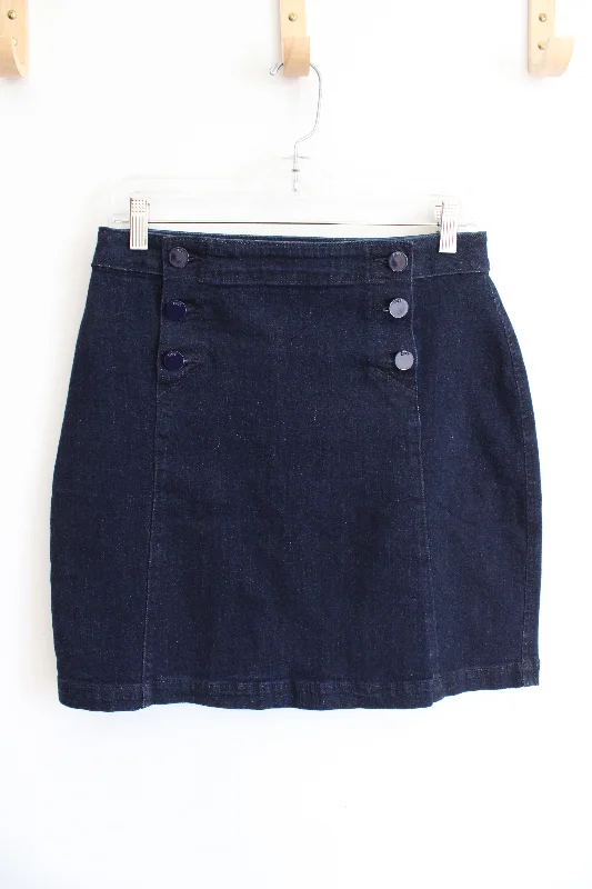 LOFT Dark Wash Denim Sailor Skirt | 0 mini skirt trendy