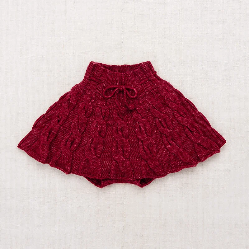 Cable Skating Skirt in Berry by Misha & Puff velvet skirt plush