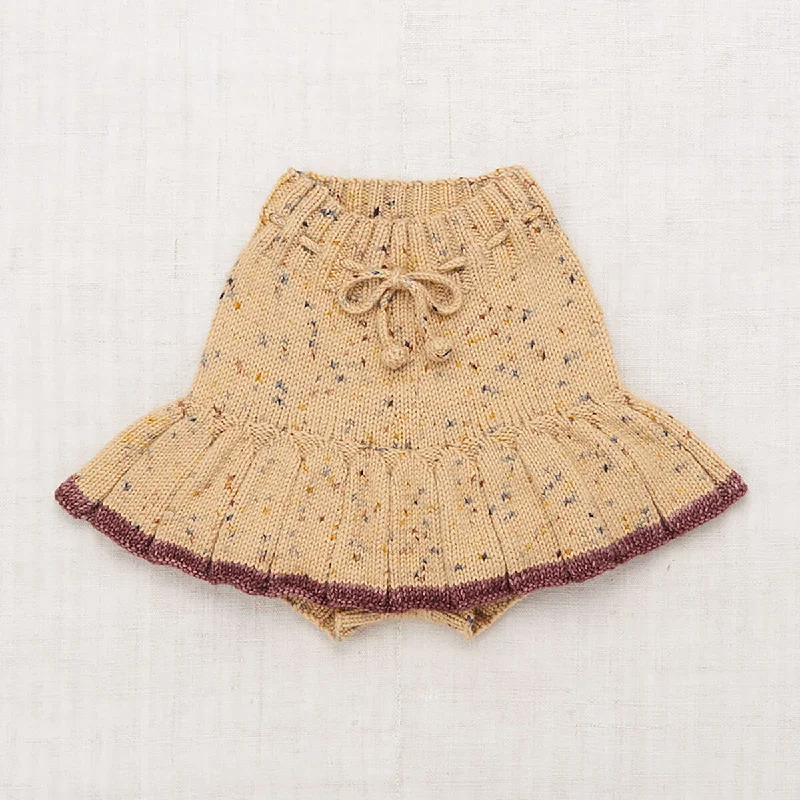Skating Pond Skirt in Camel Confetti by Misha & Puff linen skirt breathable