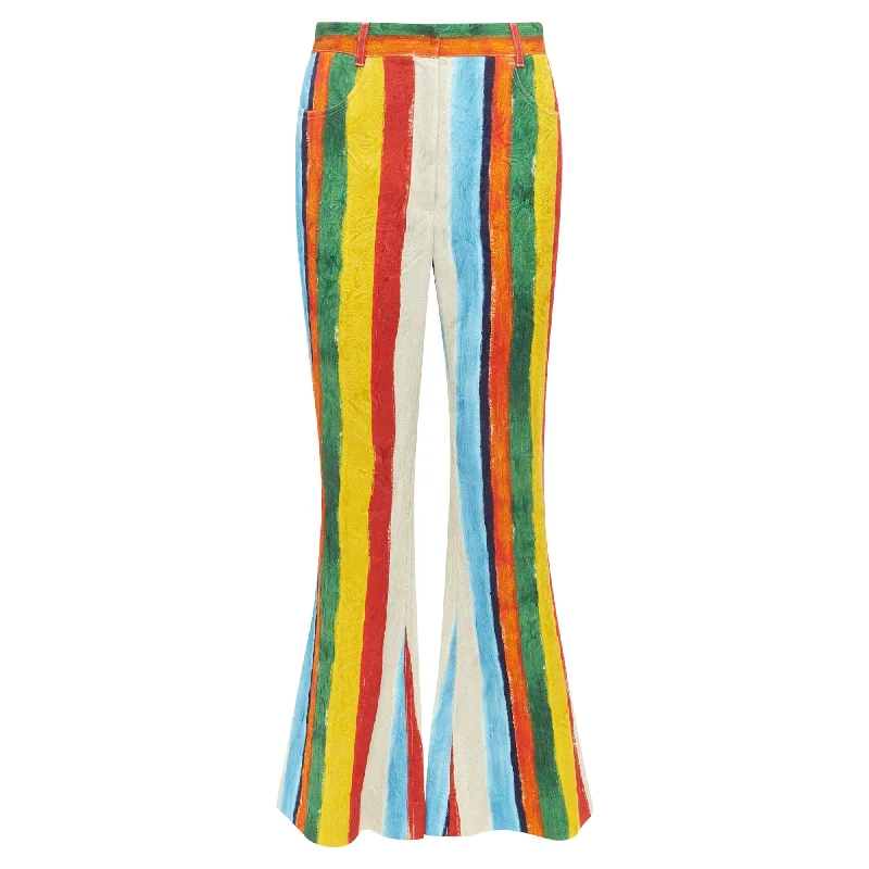 Dolce Gabbana striped cotton brocade flared pants kitty spencer Trendy Tapered Pants