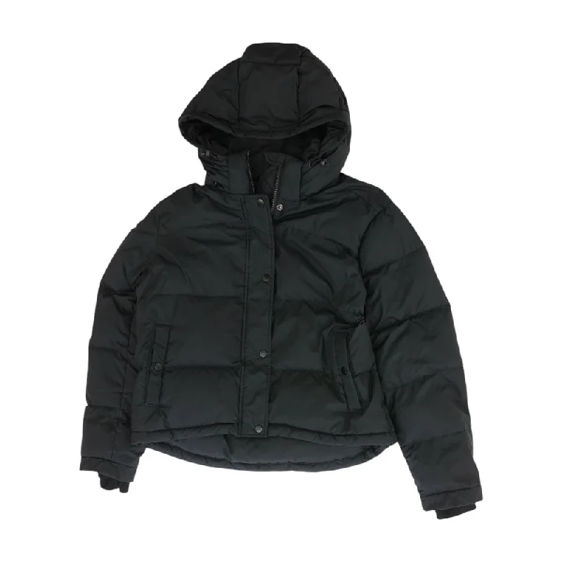 Black Solid Puffer Jacket Satin Jacket Silk Jacket Chiffon Jacket