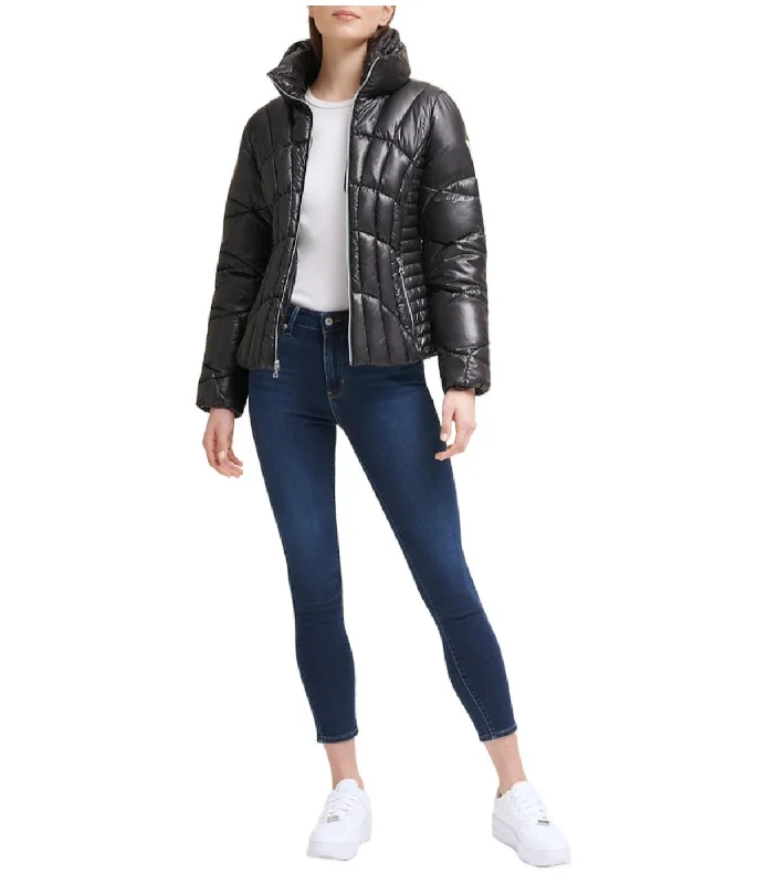Quilted Puffer Jacket Black Satin Jacket Silk Jacket Chiffon Jacket