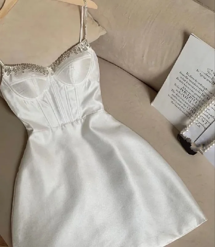 White Short Homecoming Dress Party Dresses Tunics Favorite customer