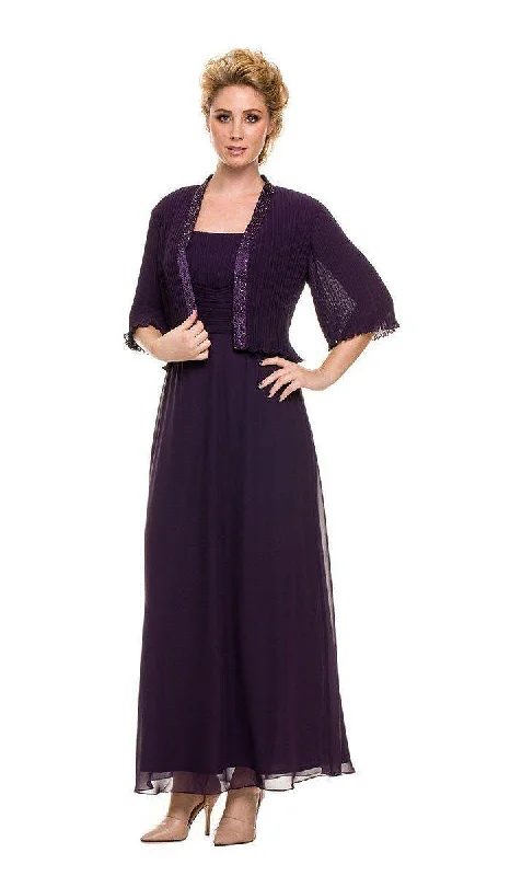 Long Mother of the Bride Dress With Jacket Welt Pockets Slit Pockets Flap Pockets