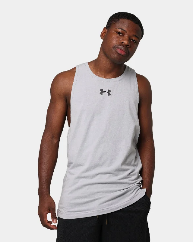 Under Armour UA Baseline Cotton Tank Mod Grey/Black relaxed fit tank
