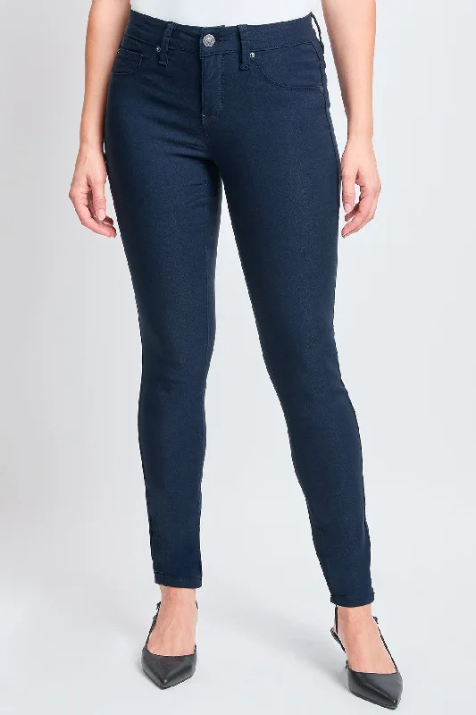 Women's Hyperstretch Mid Rise Skinny Pants, Navy Comfy Cargo Trousers