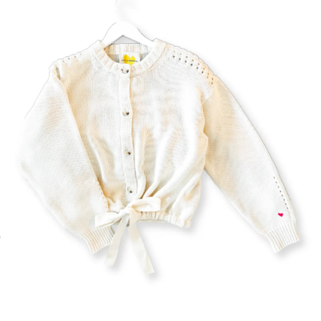 Cinched Cardigan-CHALK Terry Blend Velvet Blend Canvas Blend