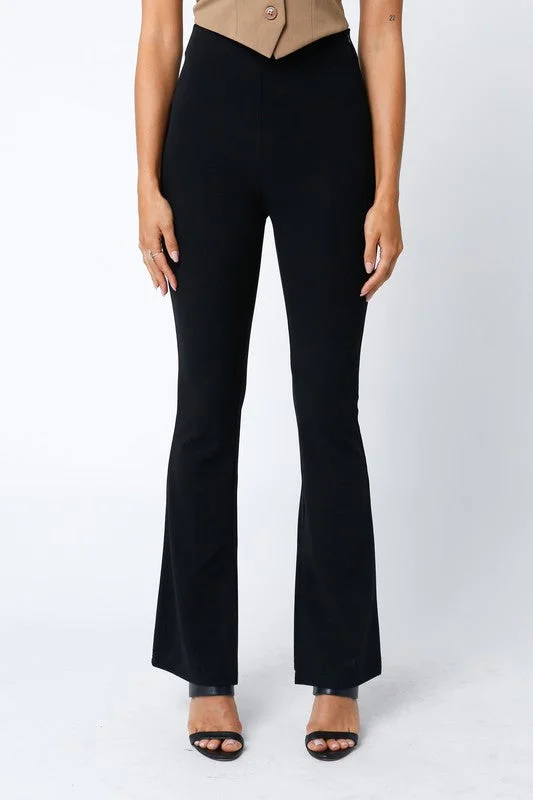 Black Flare Leg Pants Elegant Palazzo Trousers