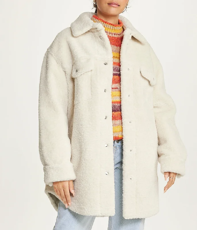 Faux Shearling Shirt Jacket Rayon Fabric Velvet Fabric Corduroy Fabric