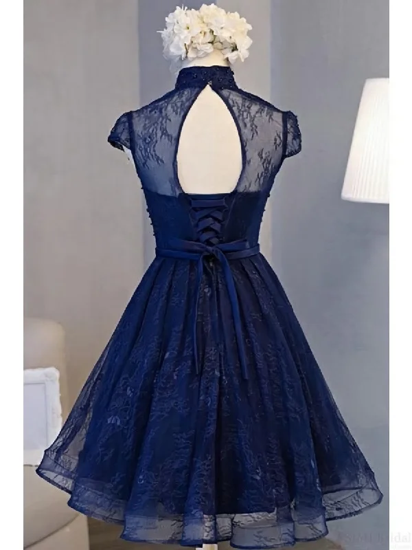 Cute Lace Short Cap Sleeves Homecoming Dress, Red Short Party Dresses Tunics Leisure comfortable Cute Lace Short Cap Sleeves Homecoming Dress, Red Short Party Dresses Tunics Leisure comfortable