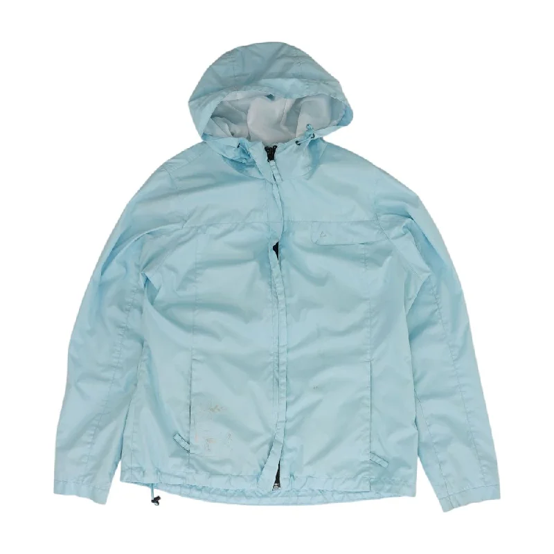 Blue Solid Rain Jacket Nylon Fabric Polyester Fabric Spandex Fabric