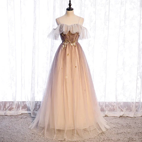 Beautiful gradient sheer and shoulder strap sweet party dress, A-line sheer backless/long evening dress Tunics Recommended stylist Beautiful gradient sheer and shoulder strap sweet party dress, A-line sheer backless/long evening dress Tunics Recommended stylist