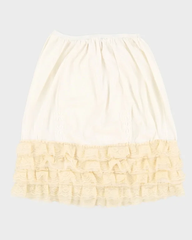 Vintage 1970s Mini Petticoat Ruffled Slip Skirt - XS slim fit skirt