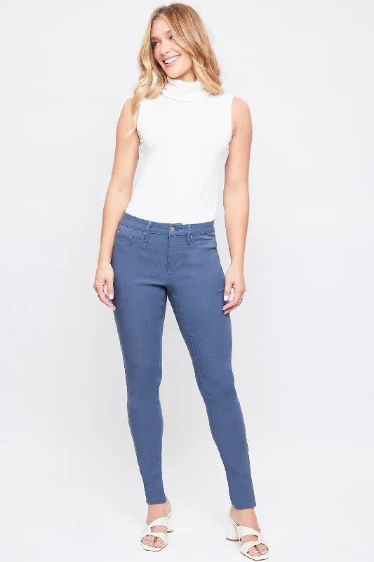 Women's Hyperstretch Mid Rise Skinny Pants, Cadet Blue Casual Skinny Fit Pants