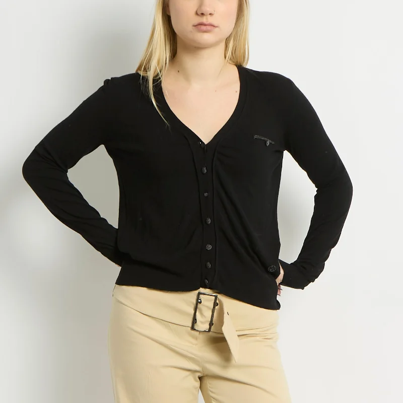 Armani-Cardigan-With-Sparkly-Buttons- XL Fleece Cardigan Nylon Polyester